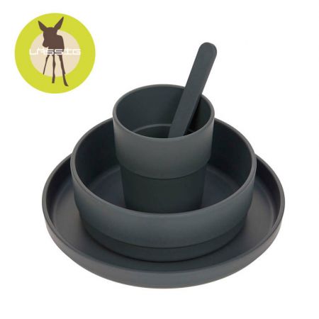 Coffret repas PP/cellulose uni anthracite