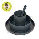 Coffret repas PP/cellulose uni anthracite