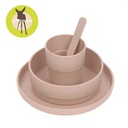 Coffret repas PP/cellulose uni rose poudré