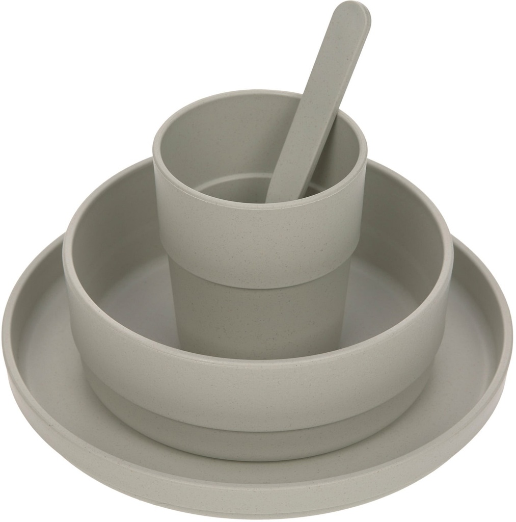 Coffret repas PP/cellulose uni gris chaleureux