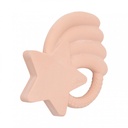 Anneau dentition en caoutchouc étoile rose