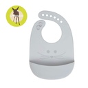 Bavoir silicone avec poche souris gris