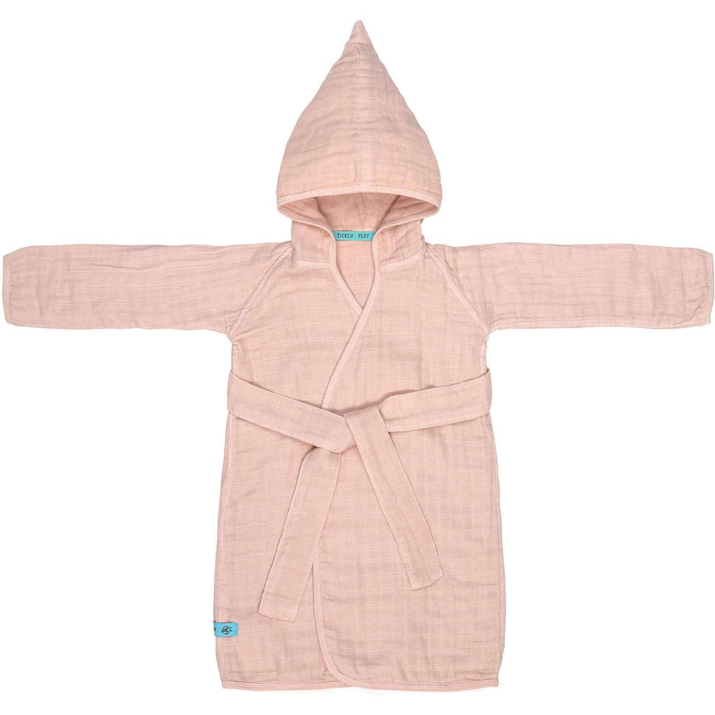 Peignoir en mousseline rose clair 24/36 mois