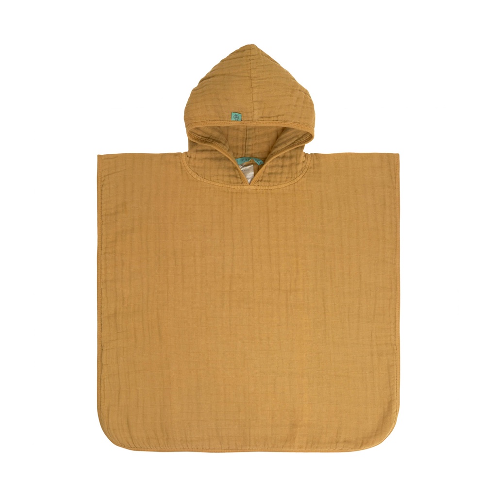 Poncho mousseline moutarde 12/36 mois
