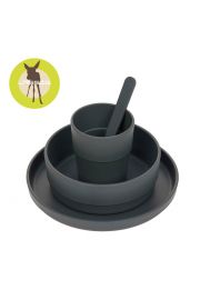 Coffret repas PP/cellulose uni anthracite