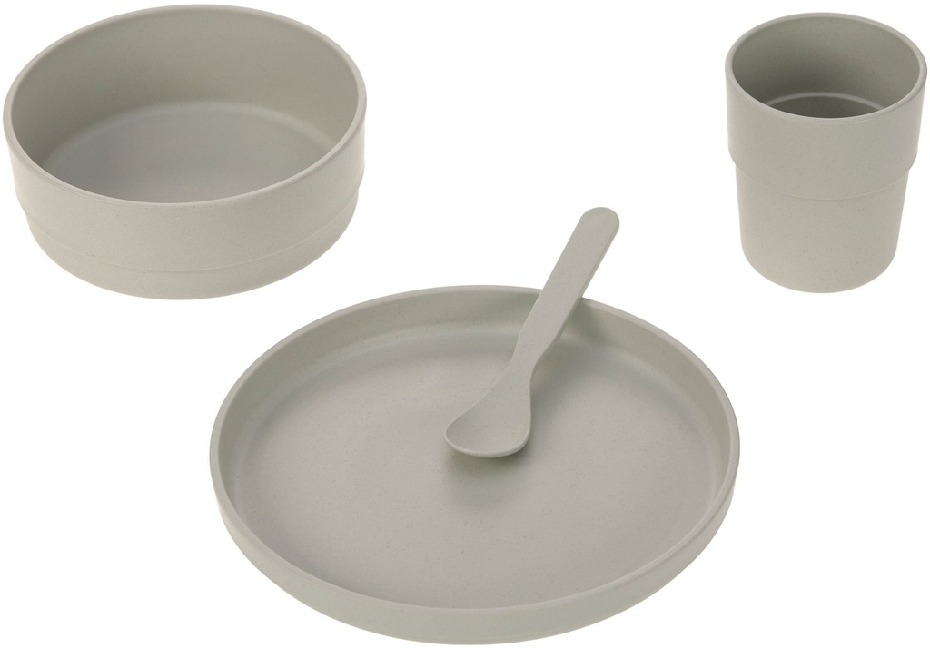 Coffret repas PP/cellulose uni gris chaleureux