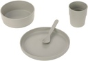 Coffret repas PP/cellulose uni gris chaleureux
