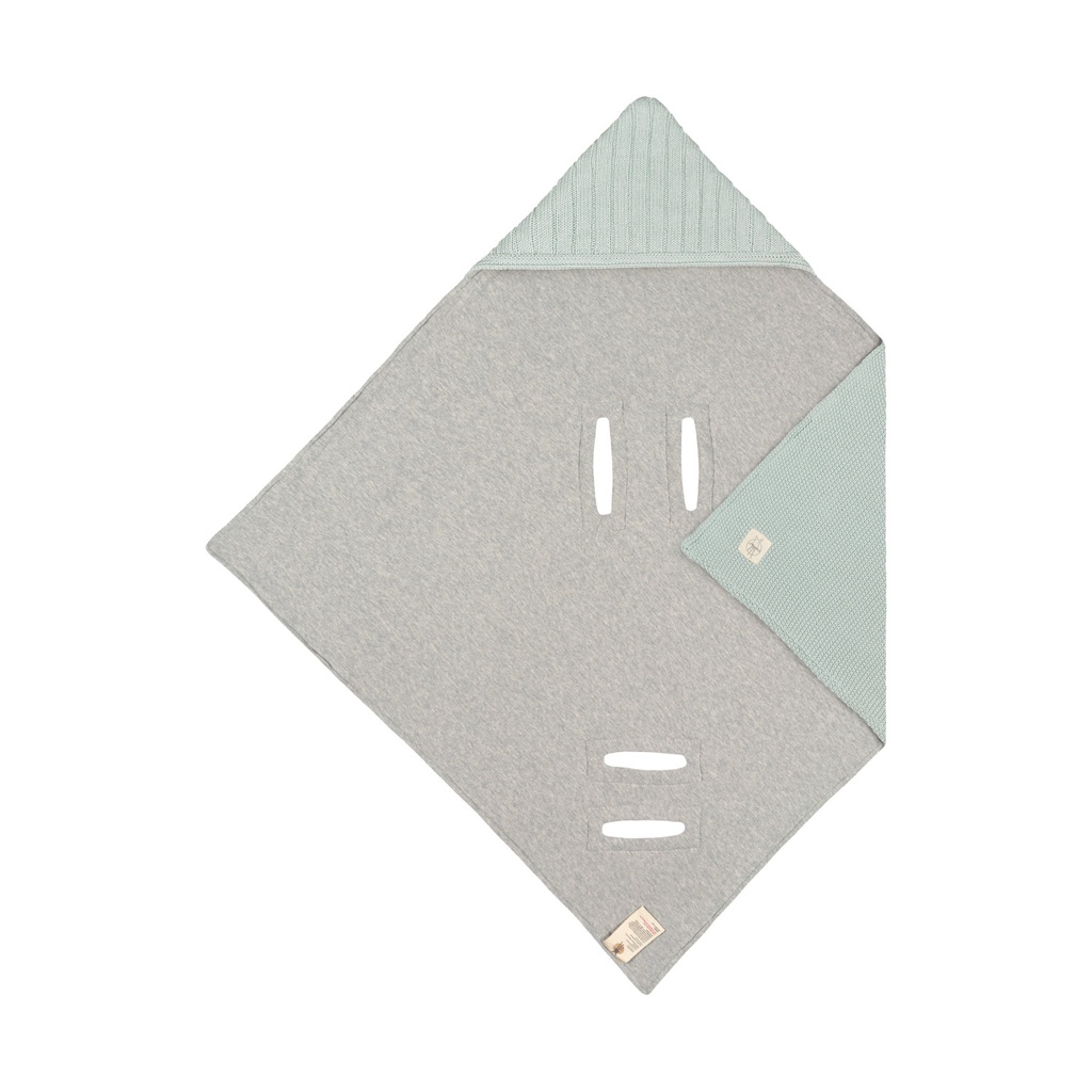 Couverture coton bio Gots menthe 78x78cm