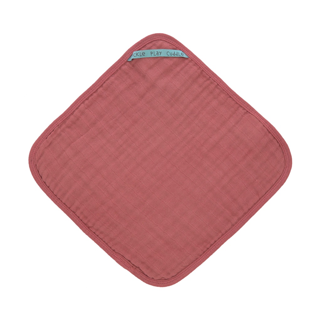 Lot de 3 débarbouillettes en mousseline bois rose