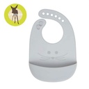 Bavoir silicone avec poche souris gris
