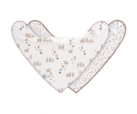 Bandana avec col bénitier mouton bleu 2pc : 0-24 mois