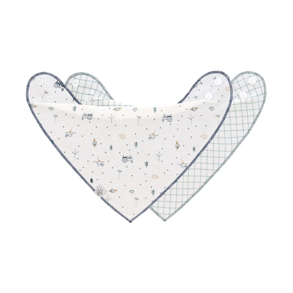 Bandana avec col bénitier tracteur 2pc : 0-24 mois