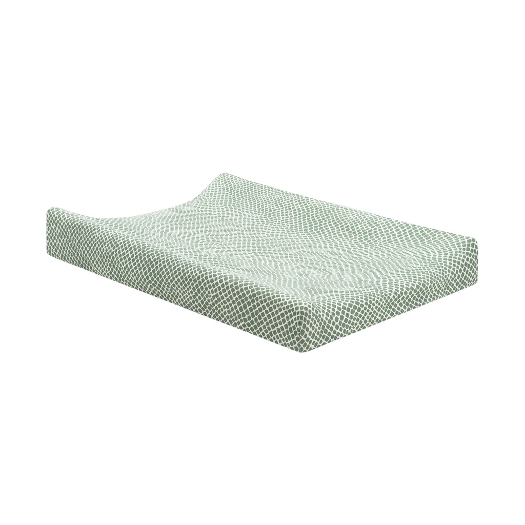 Housse pour coussin à langer jersey vert/blanc 50x70cm