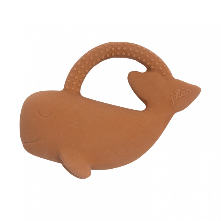 Anneau dentition en caoutchouc baleine caramel