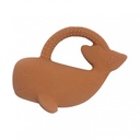 Anneau dentition en caoutchouc baleine caramel