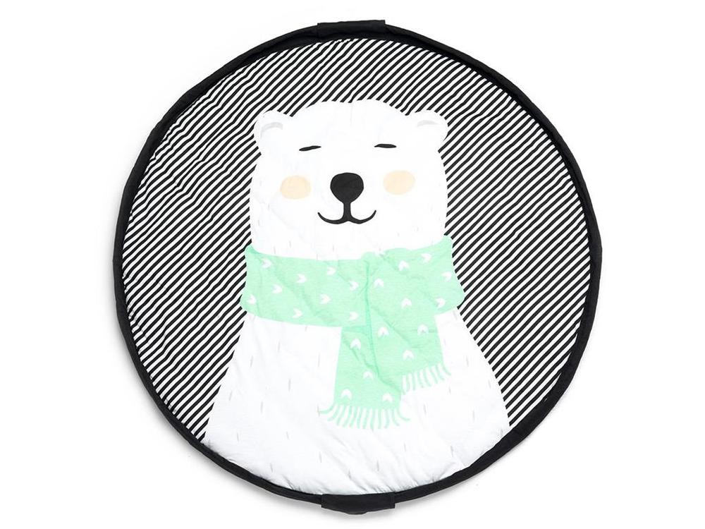Tapis de jeu en sac rangement Polar bear 120cm
