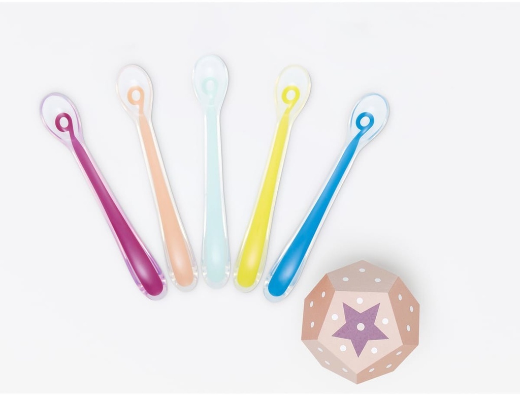 Lot de 5 cuillères 1er âge silicone