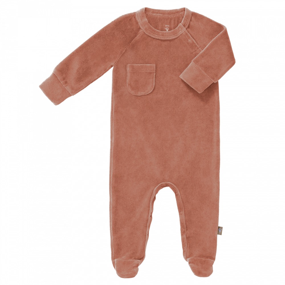 [VC130-03] Pyjama velours avec pieds ash rose 0-3 mois