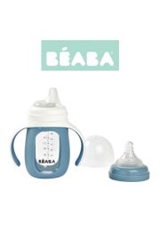 Biberon verre + silicone windy blue
