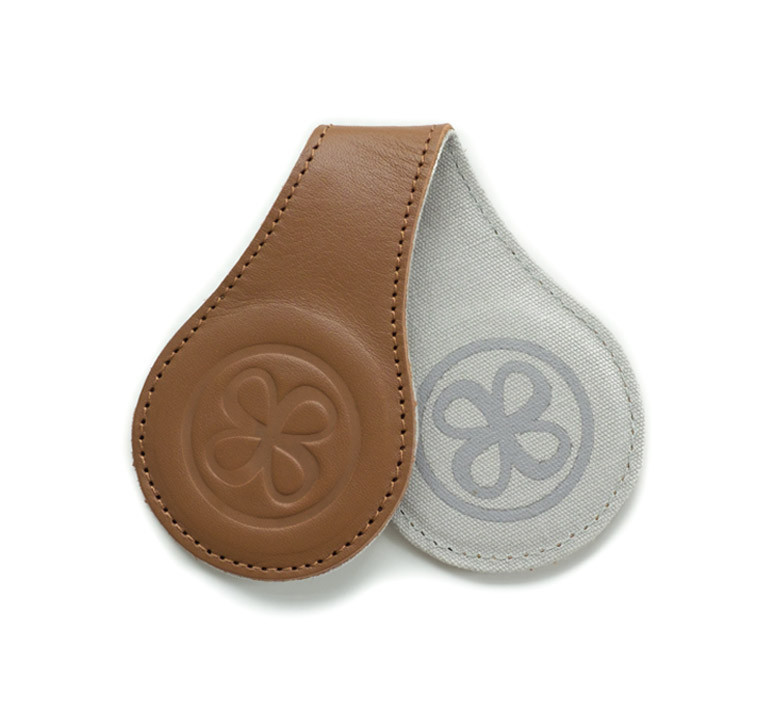 Cloby clip en cuir brun/gris