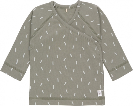 T-shirt kimono Gots petit trait olive 62/68