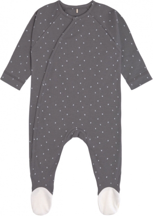 [1531027260] Pyjama avec pieds Gots pois anthracite 62/68